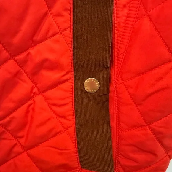 Talbots Quilted Barn Jacket Bright Red Orange - Women’s XL Cabincore Chic Cozy - Picture 6 of 12